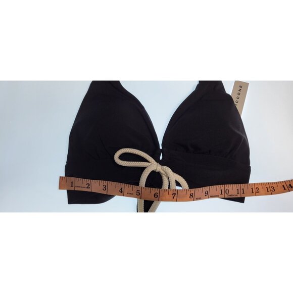 Robin Piccone Bikini Swim Top M Color Black Bottom High Rise Solid Sz M#19 - Picture 9 of 10
